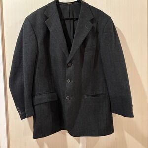Hardwick Clothes‎ 44R Charcoal Herringbone Wool Blend Blazer Jacket Tailored USA